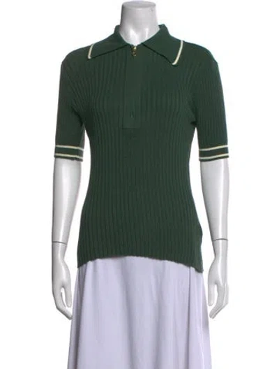 Pre-owned Varley V-neck Sweater In Green