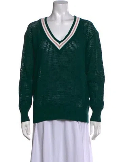 Pre-owned Varley V-neck Sweater In Green