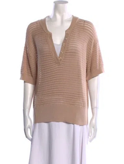 Pre-owned Varley V-neck Sweater In Neutral