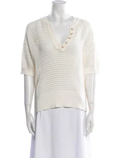 Pre-owned Varley V-neck Sweater In Neutral