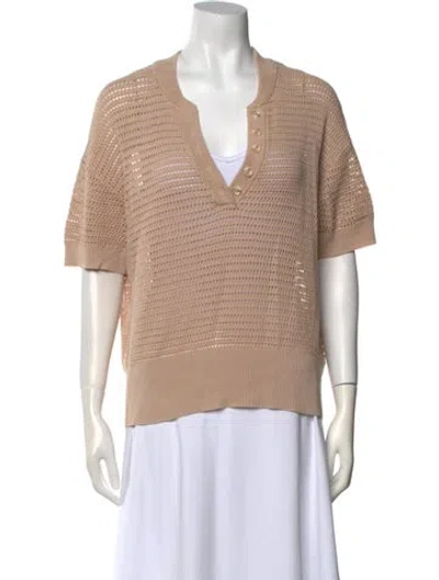 Pre-owned Varley V-neck Sweater In Neutral