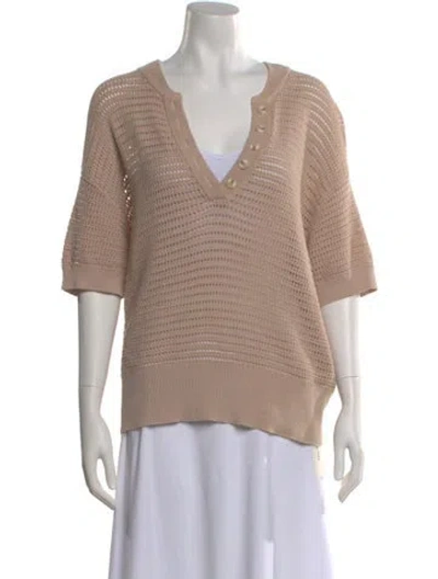 Pre-owned Varley V-neck Sweater In Neutral