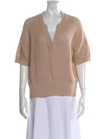 Pre-owned Varley V-neck Sweater In Neutral