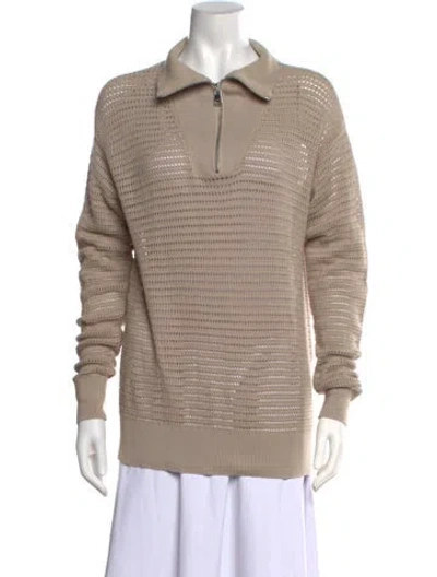 Pre-owned Varley V-neck Sweater In Neutral