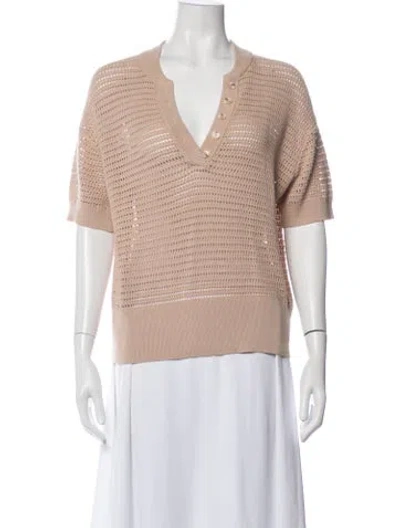 Pre-owned Varley V-neck Sweater In Neutrals