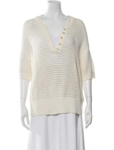 Pre-owned Varley V-neck Sweater In Neutrals