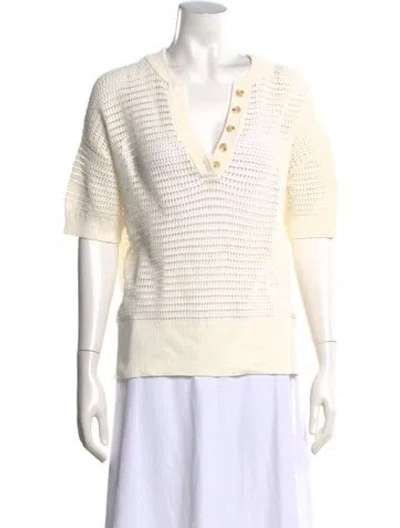 Pre-owned Varley V-neck Sweater In Neutrals
