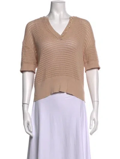 Pre-owned Varley V-neck Sweater In Neutrals