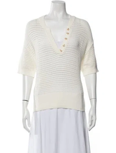 Pre-owned Varley V-neck Sweater In Neutrals