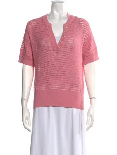 Pre-owned Varley V-neck Sweater In Pink