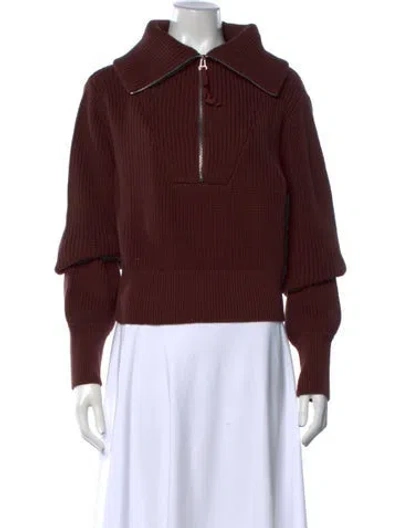 Pre-owned Varley V-neck Sweater W/ Tags In Burgundy