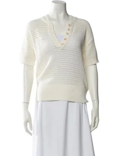 Pre-owned Varley V-neck Sweater W/ Tags In White