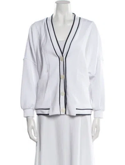 Pre-owned Varley V-neck Sweater In White