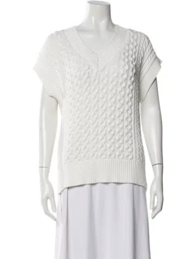 Pre-owned Varley V-neck Sweater In White