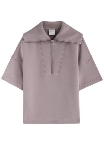 Varley Willow Half-zip Stretch-jersey T-shirt In Purple