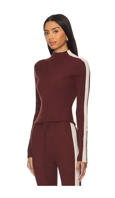 Varley Wilshire Mock Neck Knit Top In Burgundy