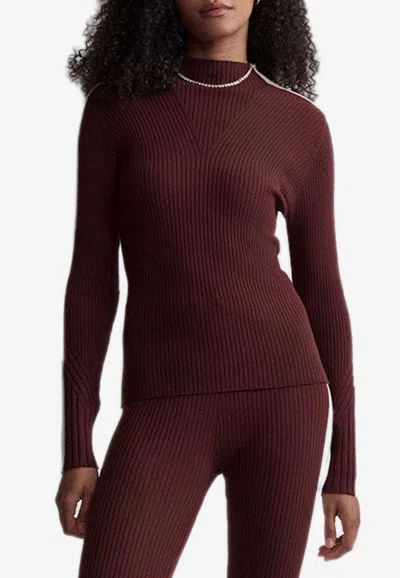 Varley Wilshire Mock-neck Sweater In Burgundy