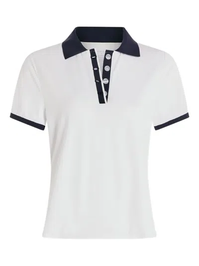 Varley Wisley Button-detailed Polo Shirt In White