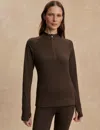 Varley Always Warm Half-zip Stretch-jersey Top In Brown