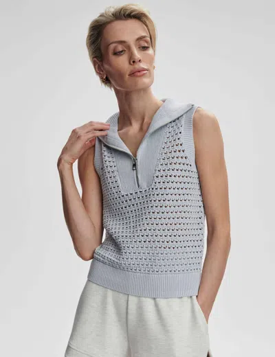 Varley Bains Half Zip Sweater Tank In Plein Blue
