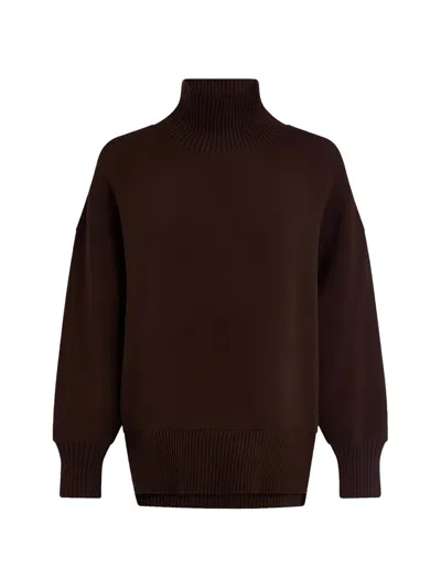 Varley Womens Coffee Bean Barker High-neck Jersey Sweatshirt In Brown