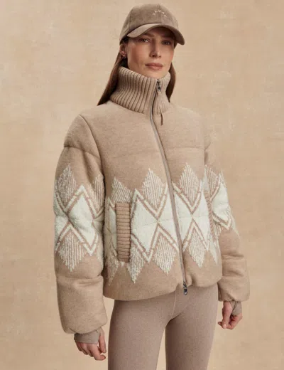 Varley Womens Light Taupe Belinda Padded Knitted Jacket In Neutral