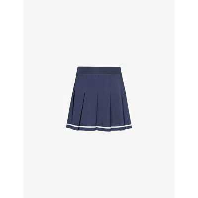 Varley Womens Blue Nights Clarendon Pleated Stretch-woven Skort