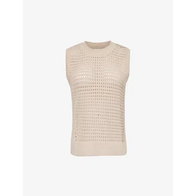 Varley Womens Cashmere Stone Darin Boxy-fit Cotton-knit Jumper