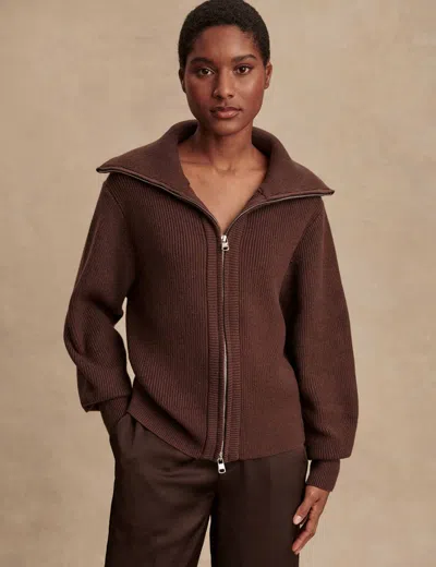 Varley Women's Enrico Knit Jacket In Brown