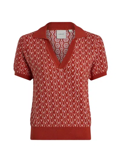 Varley Ezrella Polo Sweater In Red