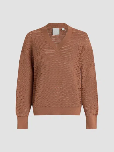 Varley Women's Gaia Open-knit Cotton Sweater In Brown