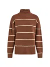 Varley Hamish Split Turtleneck Sweater In Brown