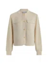 Varley Hartwell Button Through Sweat Jacket Pristine In Neutral