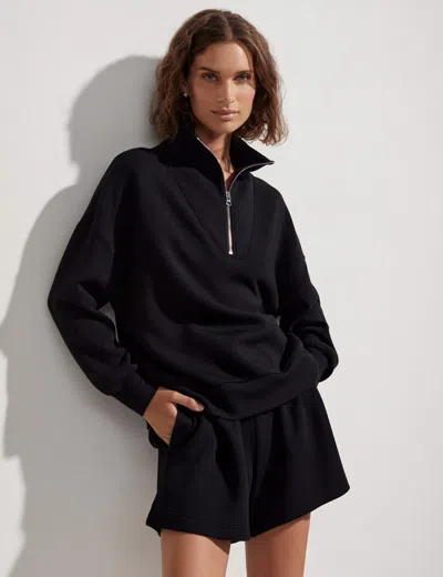 Varley Hawley Half Zip Sweat In Black