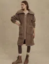 Varley Women's Logan Sherpa Coat In Brown