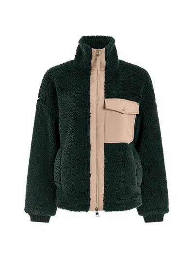 Varley Women's Lowell Colorblocked Sherpa Jacket In Green