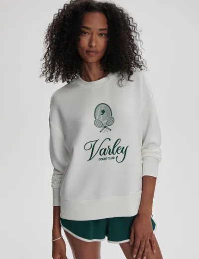 Varley Rasco Namesake Stretch-jersey Sweatshirt In White