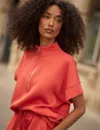 Varley Ritchie Short Sleeve Sweatshirt In Orange