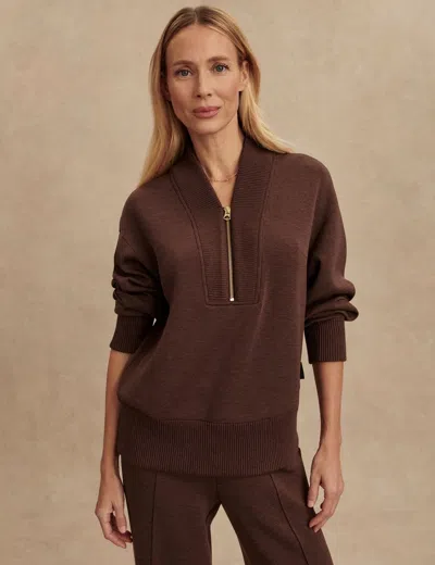 Varley Women's Sally Half Zip Sweat In Brown