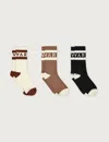 Varley Women's Spencer Sock 3 Pack In Brown