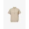 Varley Womens Taupe Marl Ritchie Short-sleeved Stretch-woven Sweatshirt
