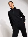 Varley Doublesoft Davidson Quarter-zip Sweatshirt In Black