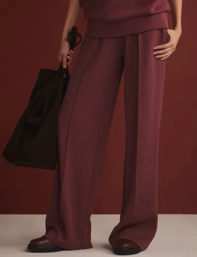 Varley The Wide Leg Pants In Burgundy