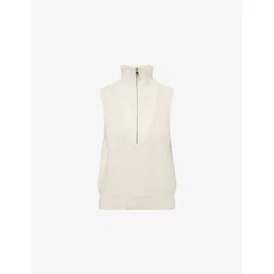 Varley Womens Silver Birch Amina High-neck Knitted Vest Xs In White