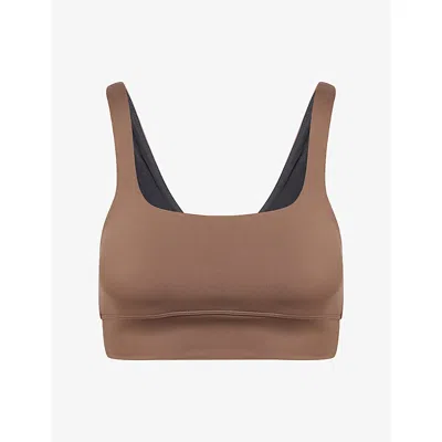 Varley Womens Coffee Quartz Assure Cori Padded-cups Sports Bra In Brown