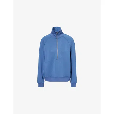 Varley Womens Bijou Blue Selene Half-zip Woven Sweatshirt