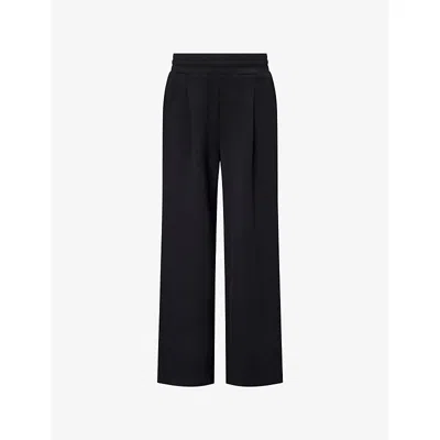 Varley Womens Black Doublesoft™ The Extra Wide-leg Jersey Trousers Xs