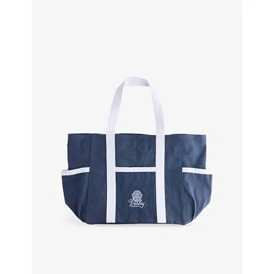 Varley Womens Blue Nights/white Fairhaven Large Club Cotton-canvas Tote Bag