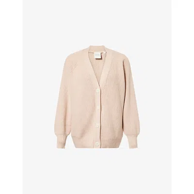 Varley Womens Sitges Button-through Knitted Cardigan Cement In Gray