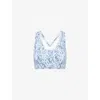 Varley Womens Chambray Leopard Move Selma Graphic-pattern Stretch-jersey Bra